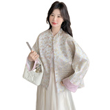 新款现货加色数据好蝴蝶提花新中式外套1532452P140K198，女装短外套，浙宝153