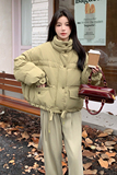 冬季新款现货50绒抹茶色面包羽绒服大版型1532492P230K348，女装羽绒服，浙宝153