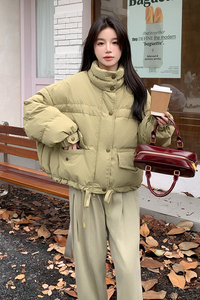 冬季新款现货 50绒抹茶色面包羽绒服大版型153 2492P230K348图片