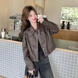 2026春季新款现货韩版双领皮衣外套1535208P150K248，女装皮衣，浙宝153