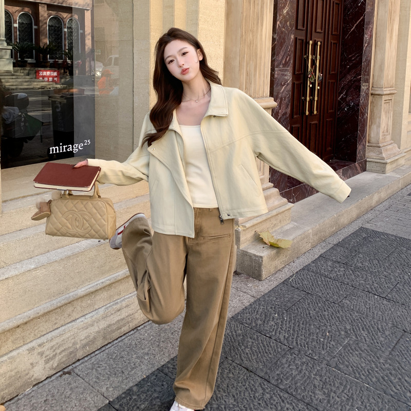 2026春季新款现货韩版宽松皮衣外套1535207P160K258,女装皮衣,浙宝153