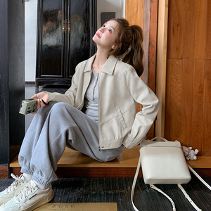 春季新款现货 数据好 机车风复古皮衣外套153 2610P130K198，女装皮衣，浙宝153