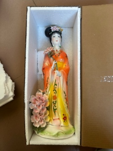 何仙姑神像供奉仙女家居客厅摆设八仙过海陶瓷摆件18寸高约45厘米