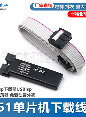 51单片机下载线 avr USBasp下载器USBisp编程烧录器 免驱动带外壳