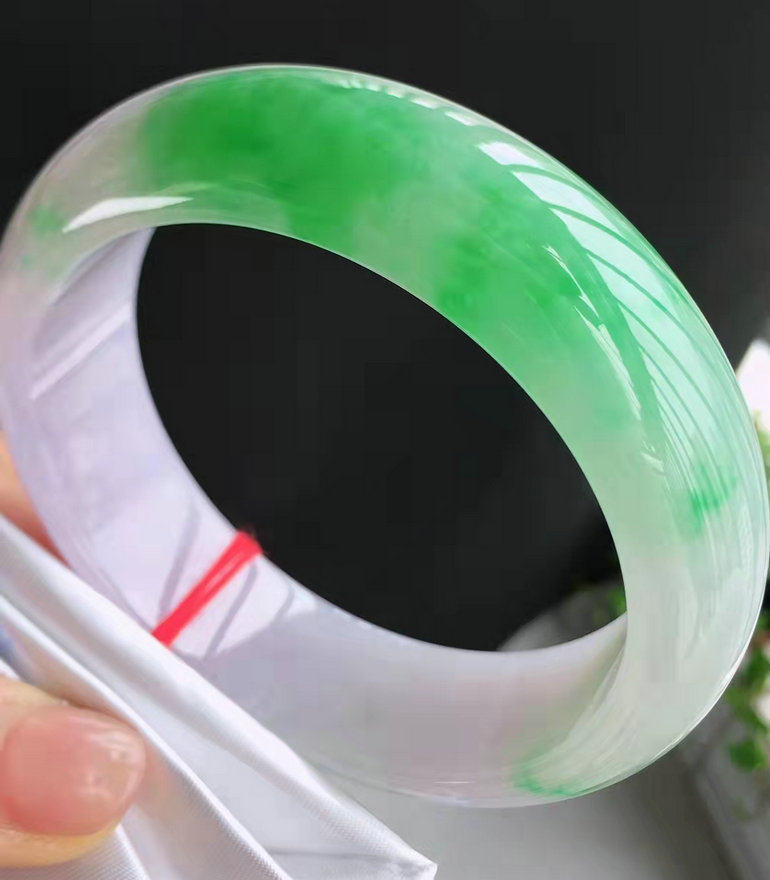 缅甸翡翠正圈冰种正阳飘花玉石手镯春彩紫气东来玉镯子带证书包邮