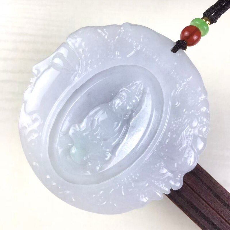 糯种观音一念之间缅甸翡翠送证书