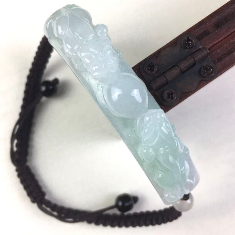 缅甸翡翠a货貔貅有求必应手链手串手工编织二龙护主玉石手牌弯条