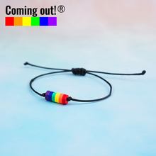 Coming out!原创设计软珠手绳六色彩虹骄傲手工编织情侣手链夏季