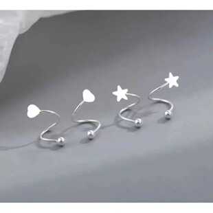 合金耳饰 S环型星星耳钉女养耳洞睡觉不用摘简约个性时尚百搭耳饰