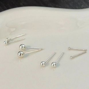 简约免摘银豆豆过敏耳洞耳环新款 耳棒耳针小巧防堵耳钉耳饰睡觉