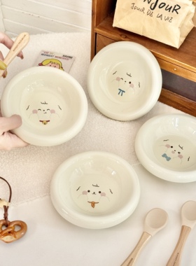 pecolo猫碗陶瓷狗狗吃饭喝水碗猫粮碗防打翻猫咪碗食盆浅口盘饭碗