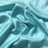 进口琉璃光泽 冰蓝色织银丝变色天丝棉丝麻缎布料连衣裙汉服面料