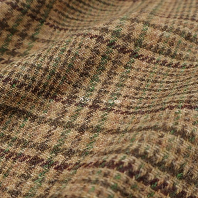 复古英伦格纹毛呢面料