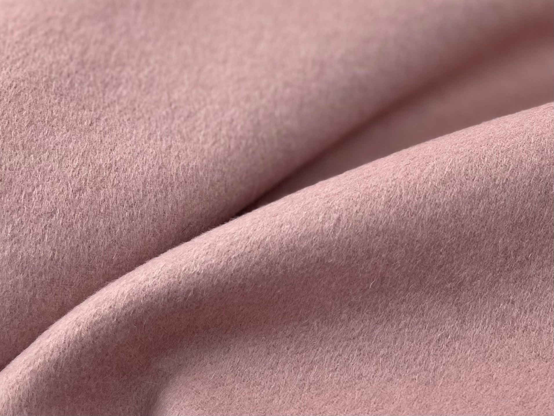 双面羊毛●气质淡紫粉混色双层顺毛毛呢布料秋冬外套大衣呢子面料