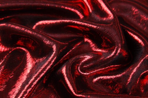 柔软光泽垂感 鸽血红烫金化纤时装面料衬衫礼服舞台设计师布料DIY