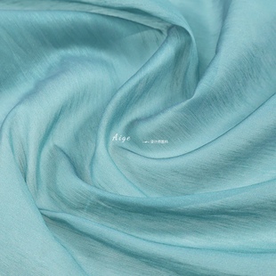 微廓半透明 水蓝色超薄丝麻天丝苎麻亚麻布料衬衫纱裙汉服面料DIY
