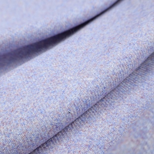 汉服裙子面料 西装 细腻高含毛 浅紫色混色羊毛毛料法兰呢布料套装