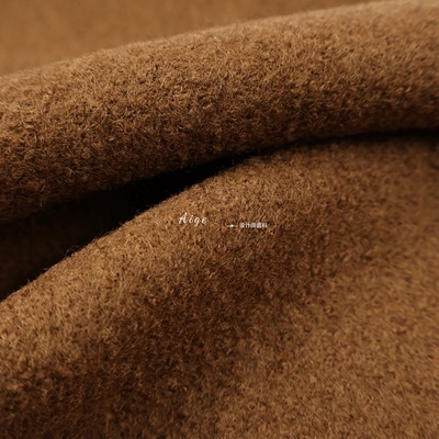 100%羊毛 深棕色加厚圈圈羊毛呢毛料羊毛面料大衣外套斗篷布料DIY