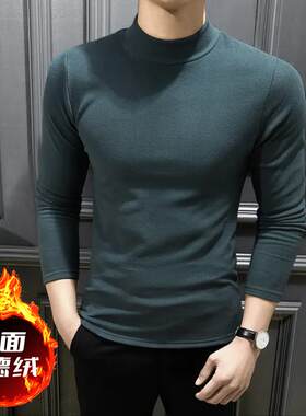 秋裤套装加厚加绒德爸爸中男士秋衣高领保暖无痕纯内衣发热棉毛衫