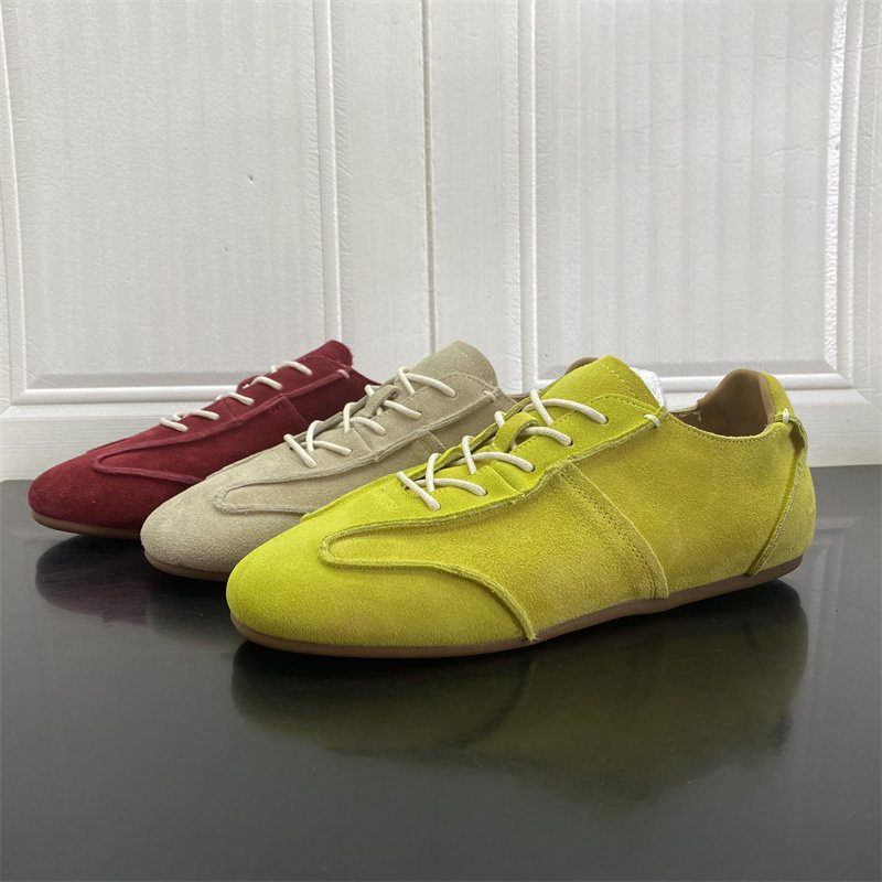 2026年春季款真皮反绒皮德训鞋女系带软底平底百搭运动休闲阿甘鞋,女鞋,时尚休闲鞋,淘宝优惠券,粉丝福利购,淘宝优惠卷