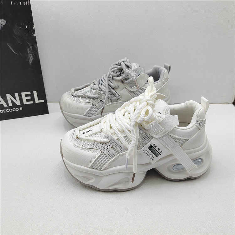 2026年春季款圆头厚底老爹鞋女透气运动休闲鞋系带松糕鞋低帮女鞋,女鞋,老爹鞋,淘宝优惠券,粉丝福利购,淘宝优惠卷