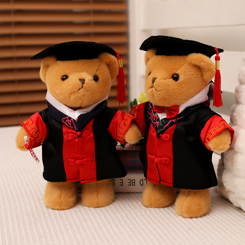 毕业小熊公仔泰迪熊毛绒玩具博士熊玩偶大学毕业季礼物小学送全班