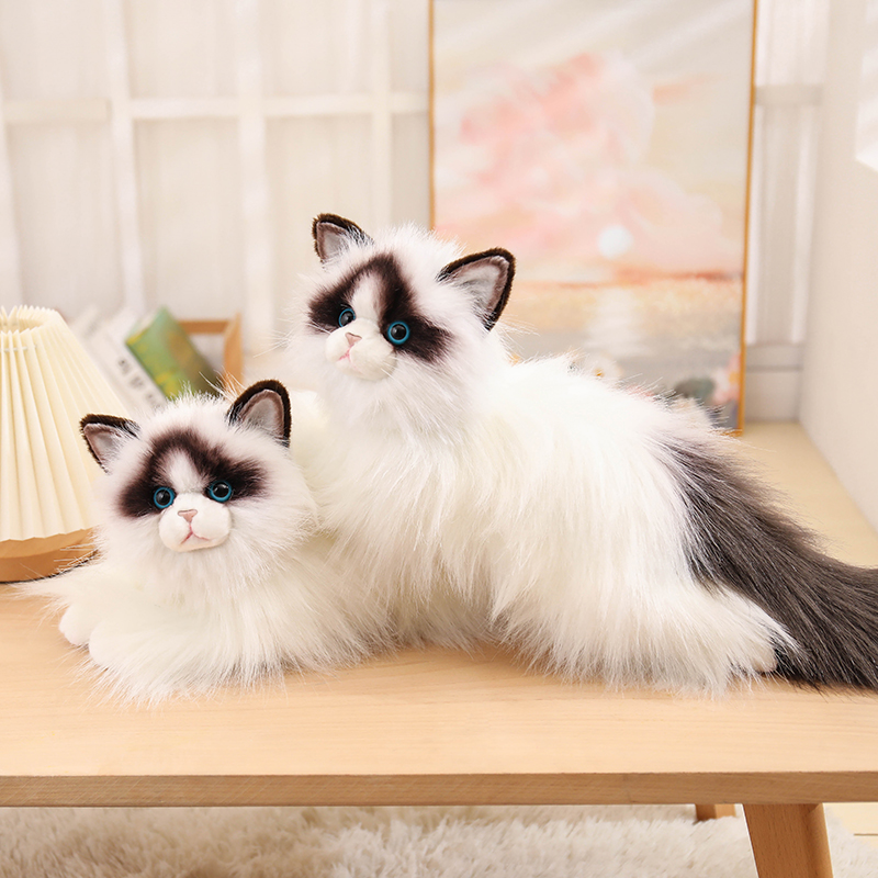仿真猫咪玩偶可爱暹罗猫布偶猫公仔儿童安抚毛绒玩具生日礼物女孩