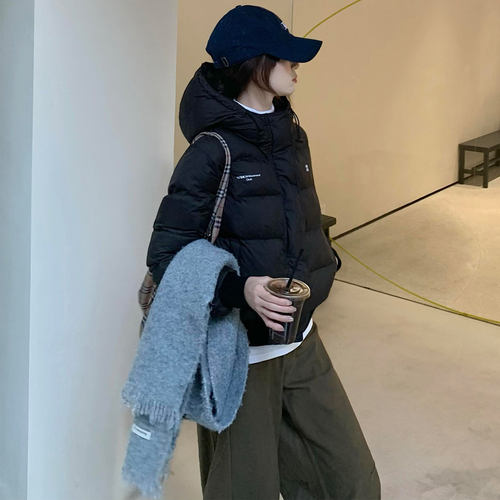 美式复古短款加厚保暖羽绒棉服女