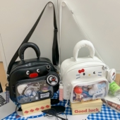 日系卡通动漫痛包学院风PU皮手提单肩斜挎包青年休闲大容量双肩包