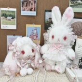 高颜值洛丽塔风兔子玩偶毛绒包女精致蝴蝶结Lolita可爱单肩斜挎包