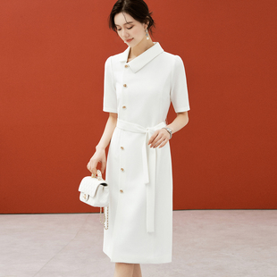OFFIY-白色山茶花 高级独特千金气质收腰连衣裙26春夏新漂亮战袍