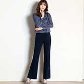 高级西裤 OFFIY 通勤气质chic职场直筒小微喇裤 气场全开 女 ps腿精