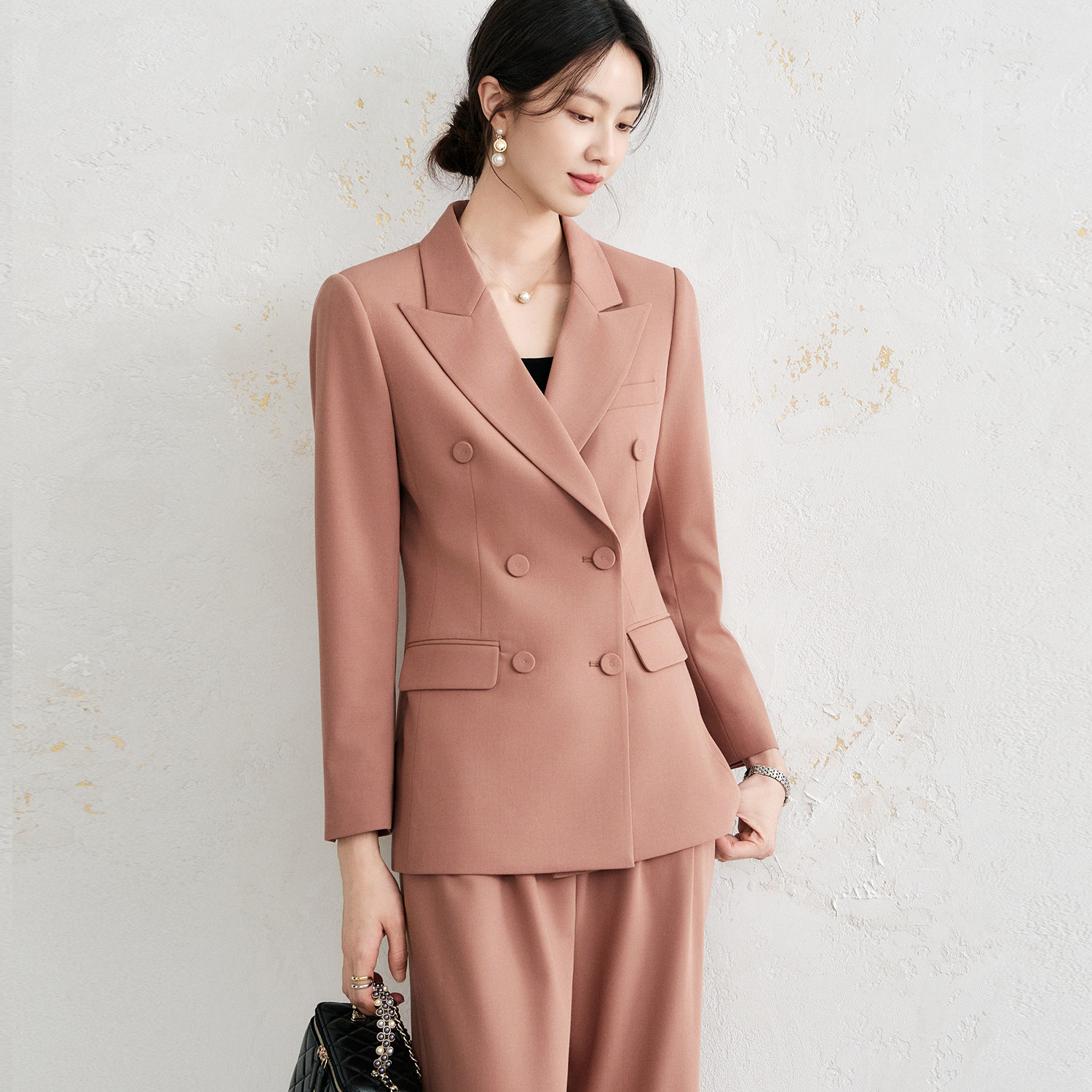 OFFIY通勤显白收腰西装长裤套装