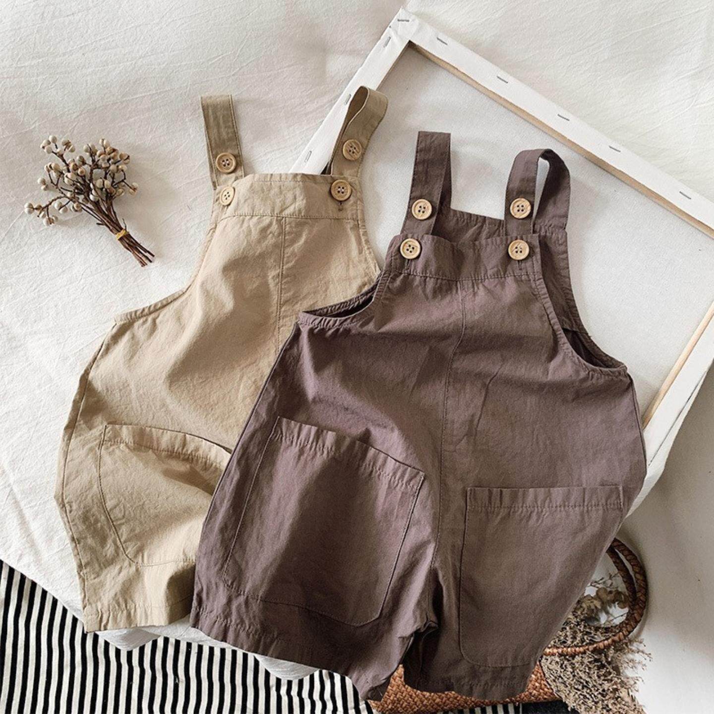 儿童背带裤2026夏季新款棉质透气薄款男女童日系背带裤童装