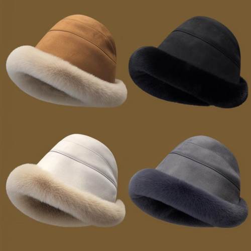 帽子女冬季新款加绒渔夫帽保暖棉帽防风护耳雷锋帽女秋冬毛绒盆帽