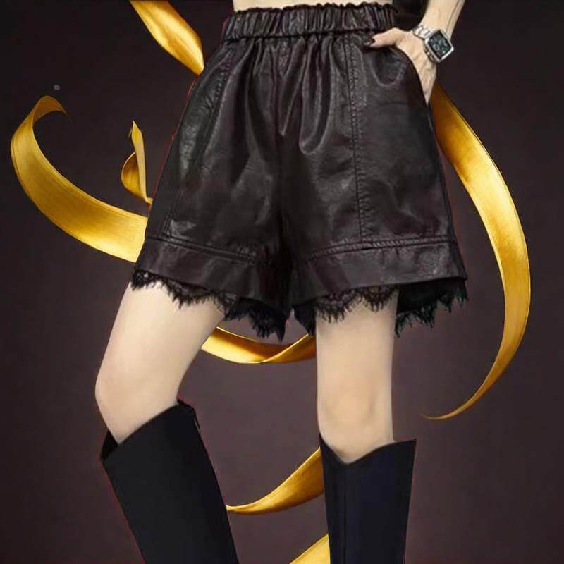 洋气高腰皮短裤女春夏季2025休闲裤