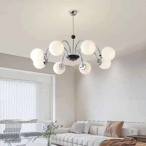 客厅灯吊灯新款简约现代北欧侘寂风魔豆灯餐厅灯中古风卧室房间灯