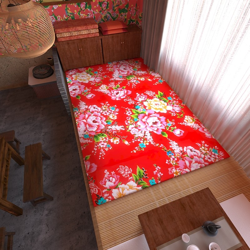 东北大花布地毯新年春节欢庆家用卧室客厅火炕垫子仿羊绒毛地毯垫,居家布艺,地毯,淘宝优惠券,粉丝福利购,淘宝优惠卷