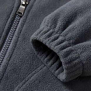 中老年保暖外套女 双面绒爸爸装 秋冬摇粒绒外套男抓绒上衣大码 男士