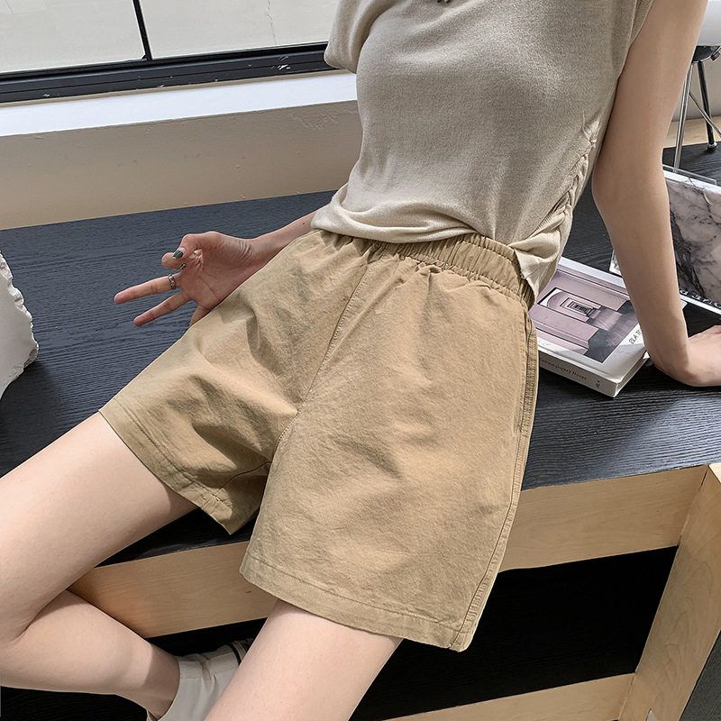 休闲裤显瘦小个子工装2024女子阔腿裤短裤高腰休闲裤棉麻夏季宽松