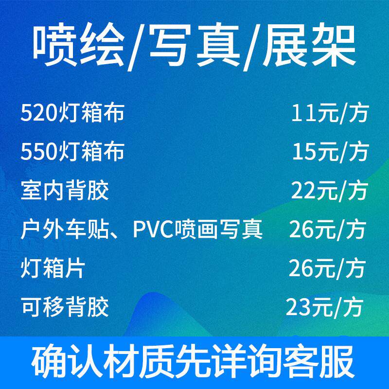 喷绘布写真制作高精度灯箱布店招广告牌/标识牌