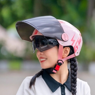 电动车头盔女士男夏季四季通用半盔防晒轻便电瓶车四季安全头帽盔