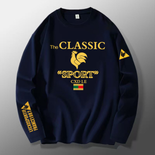 法国公鸡长袖t恤男士春秋款爆款纯棉打底衫男生个性外穿体恤上衣