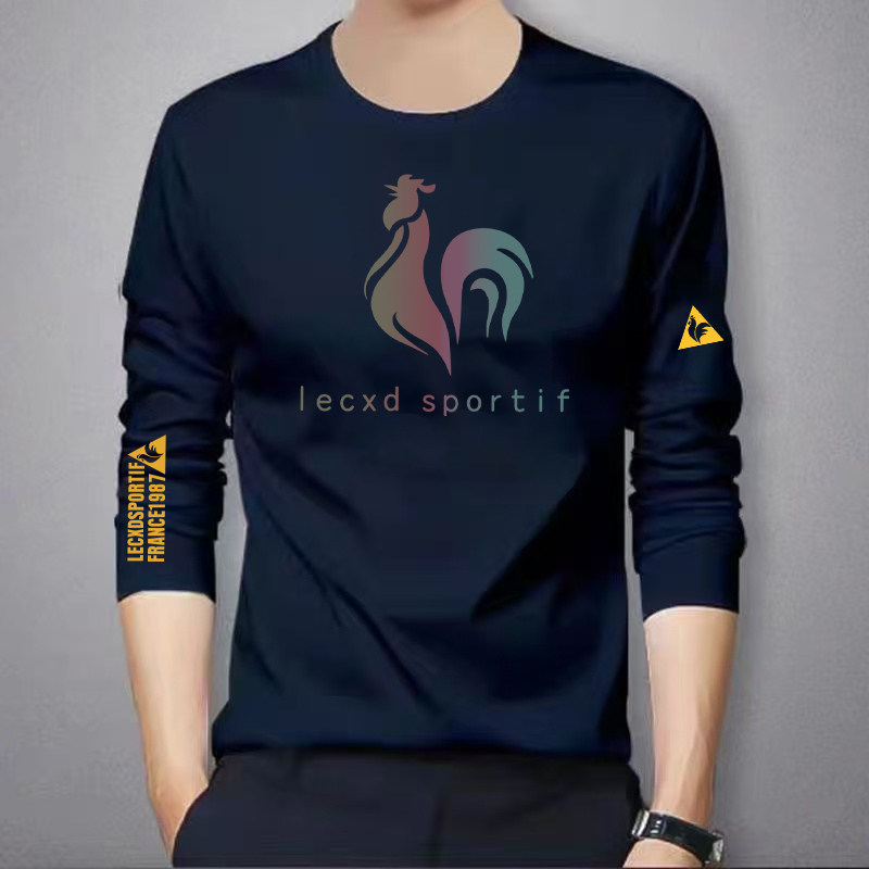 男士公鸡新款印花春秋圆领T恤