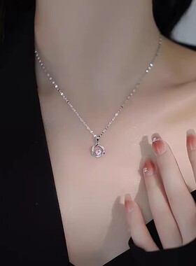 客户款韩版电商直播热卖轻奢高级感双花朵项链高品质环形厂家批发