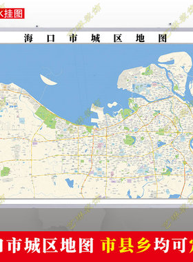 海口市2026市区地图墙贴定制城区街道图行政区划交通