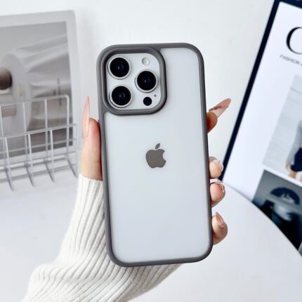 适用IPhone17/16promax手机壳透明防摔新款苹果15灰色高级感14简约13全包软边男女款12