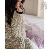 纯棉纱布复古方领春秋慵懒氛围感家居服套装 妮狄娅睡衣女春季 长袖