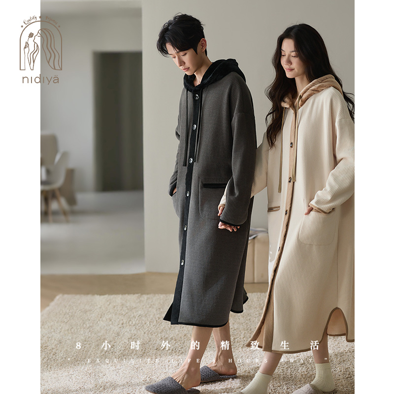 冬季加绒加厚情侣时尚运动家居服