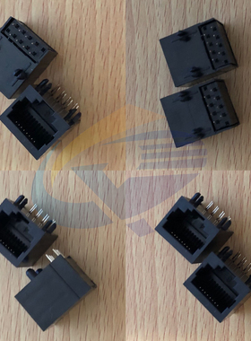 RJ45连接器90度18长全塑8P8黑色PBT材料镀金环保